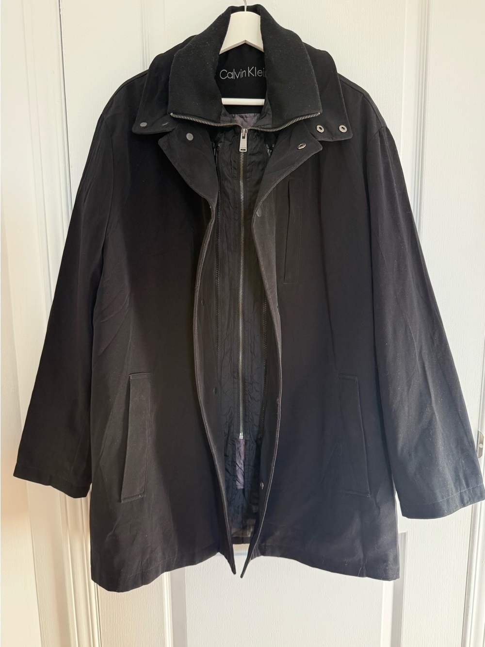 Calvin Klein Men’s Black Coat Size 46R Removable Quilted Liner - Picture 3 of 9